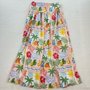 NWT C&C California Linen Blend Colorful Skirt Size Small